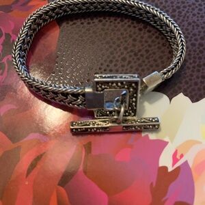 Authentic Lois Hill Sterling Silver Box Weave Chain Bracelet